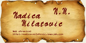 Nadica Milatović vizit kartica